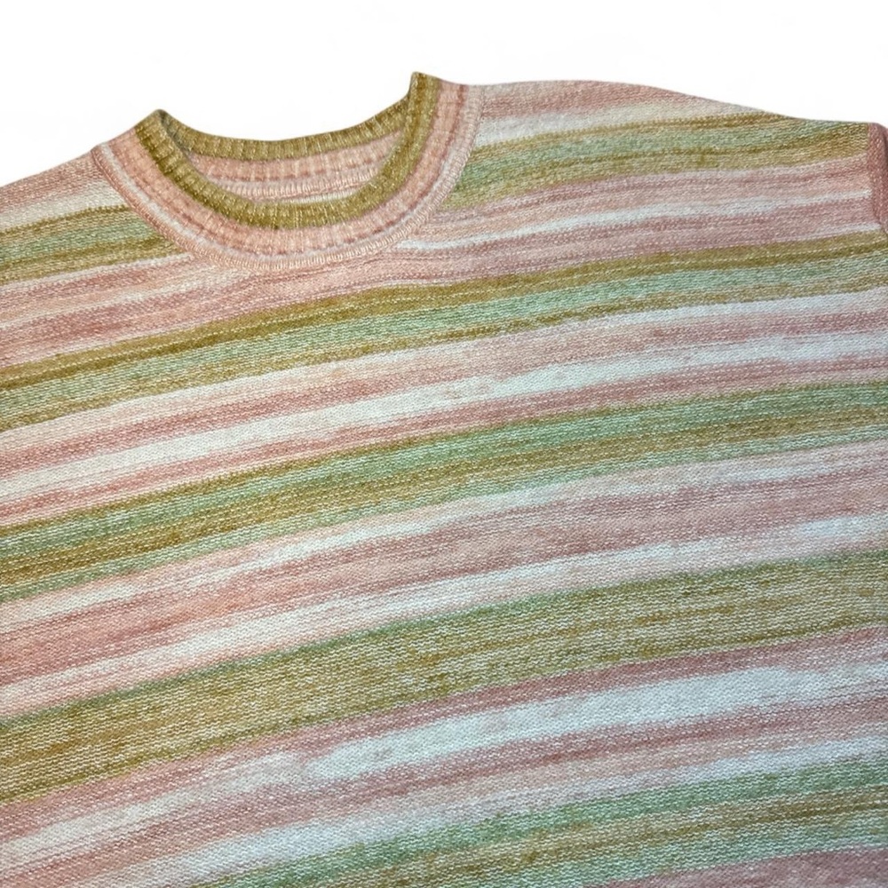 NEW Billabong Retro 70s Pink Sunset Stripped Crop Knit Jumper Sweater — MEDIUM - Picture 4 of 7
